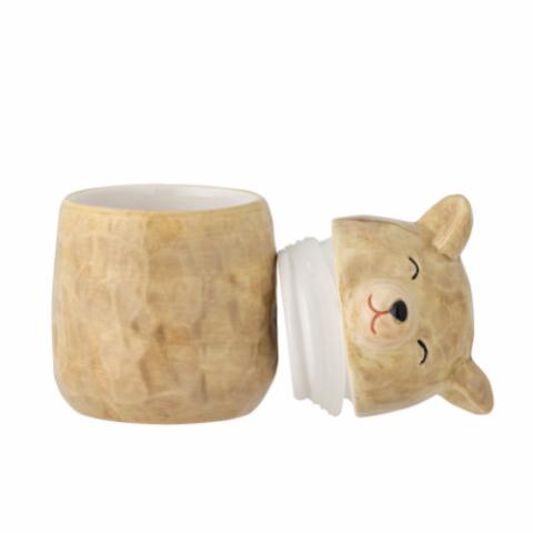 Puk Jar w/Lid, Brown, Stoneware