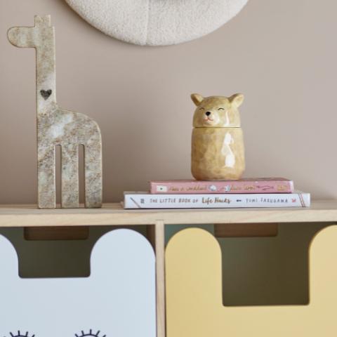 Puk Cruche avec couvercle , Marron, Grès