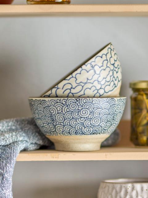 Nyah Bowl, Blue, Stoneware