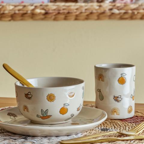 Agnes Ensemble de vaisselle, Nature, Grès