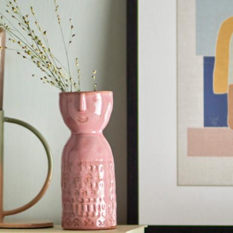 Embla Vase, Rose, Grès