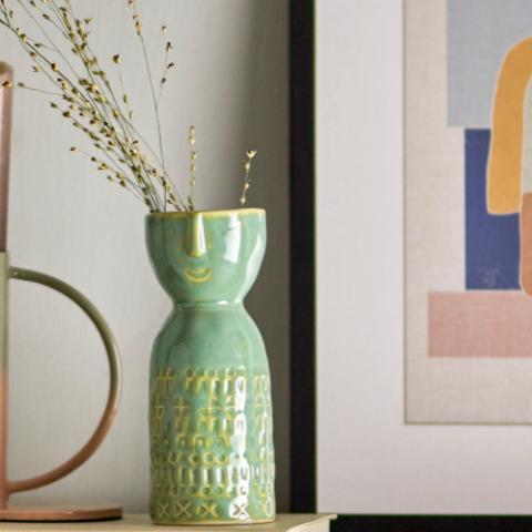 Embla Vase, Verte, Grès