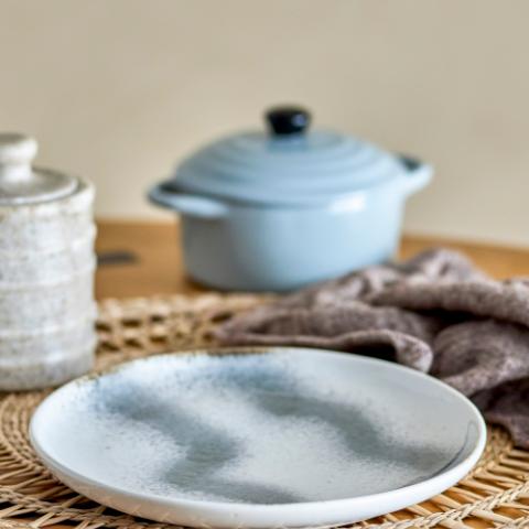 Paula Assiette, Gris, Grès