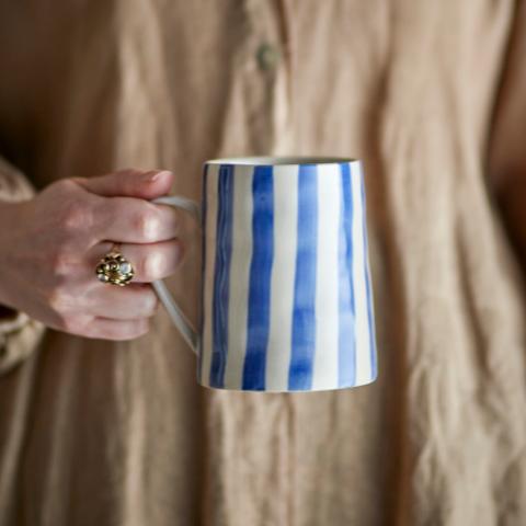 Begonia Mug, Blue, Stoneware