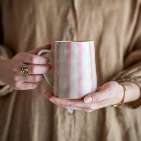 Begonia Mug, Rose, Grès