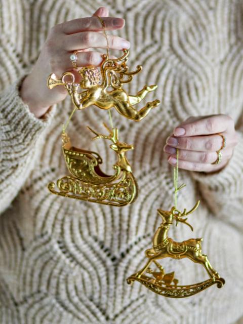 Anisa Ornament, Gold, Plastic