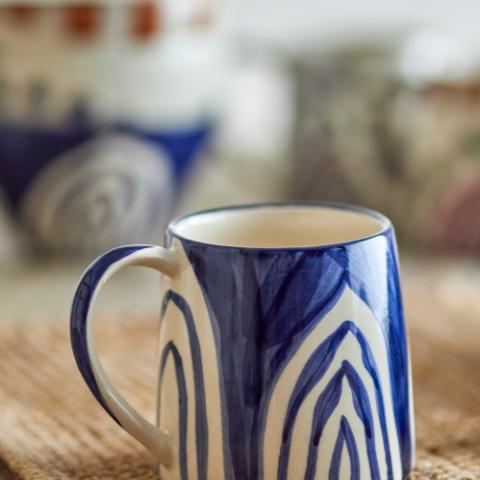 Shama Tasse, Blue, Grès
