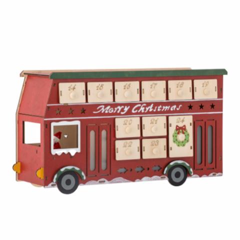 Edward Kalender mit Licht, Rot, Sperrholz