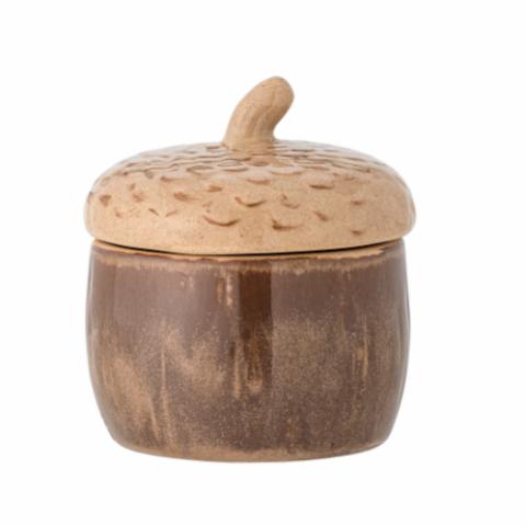 Acorn Jar w/Lid, Brown, Stoneware