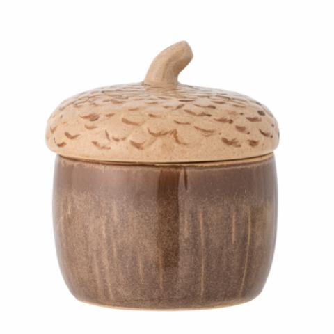 Acorn Jar w/Lid, Brown, Stoneware