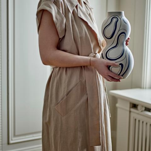 Nicola Vase, Schwarz, Steingut