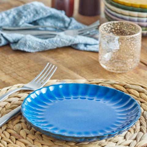 Latina Plate, Blue, Stoneware