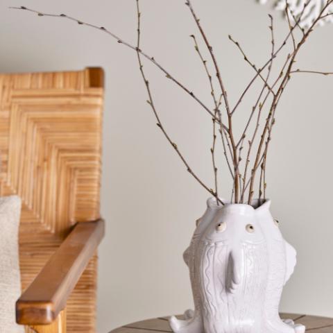 Fili Vase, Hvid, Stentøj