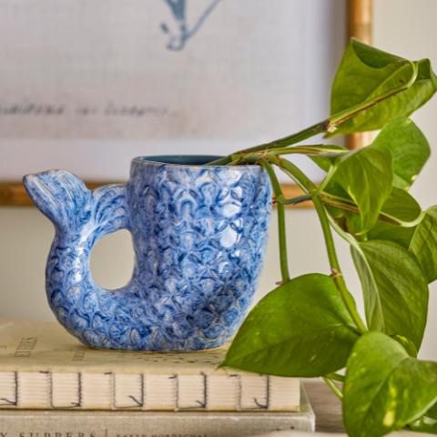 Ariella Vase, Bleu, Grès