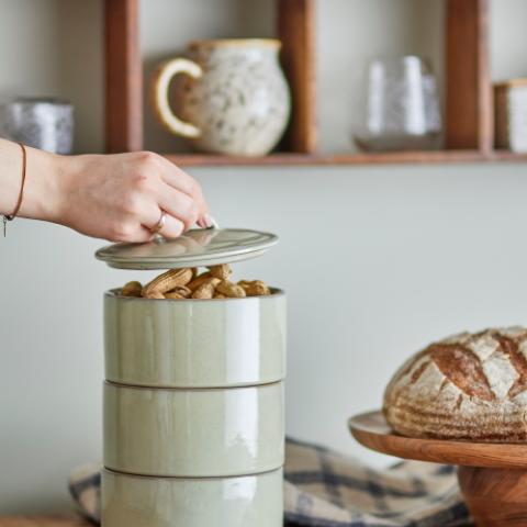 Ebba Cruche avec couvercle , Verte, Grès