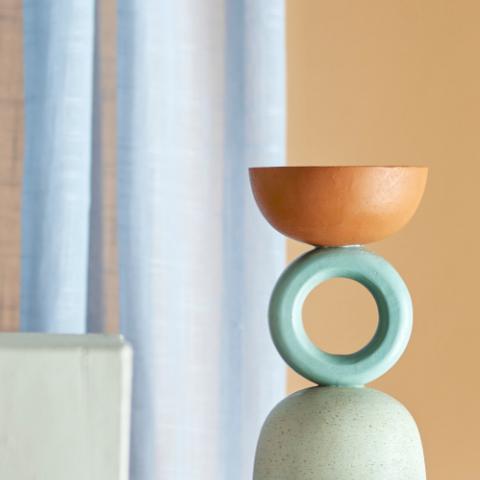 Loretta Votive, Orange, Polyresin