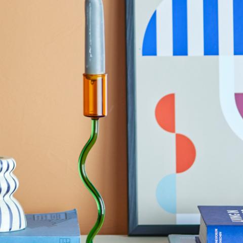 Ada Candle Holder, Multi, Glass