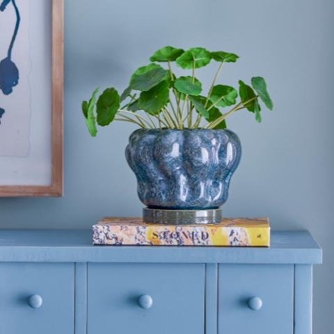 Hollis Pot de fleurs pour support, Blue, Grès