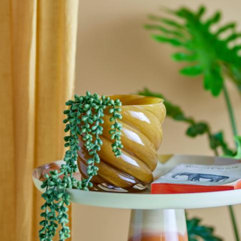 Callo Pot de fleurs, Jaune, Verre