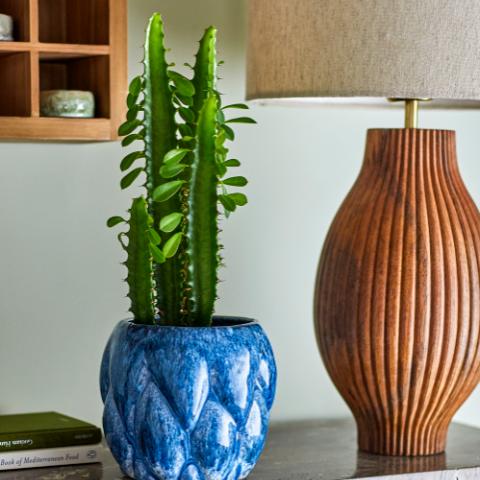 Posey Flowerpot, Blue, Stoneware