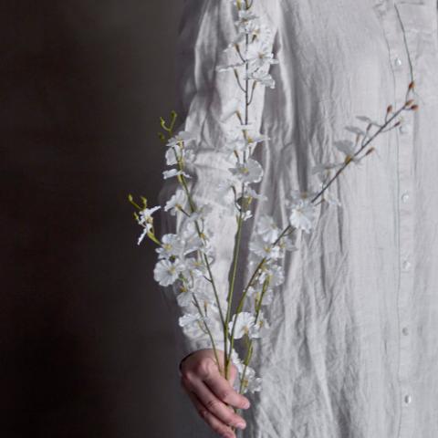 Orchid Stem, White, Artificial Flowers