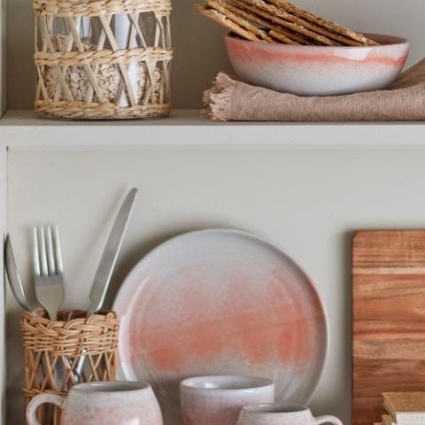 Paula Breakfast Set, Orange, Stoneware