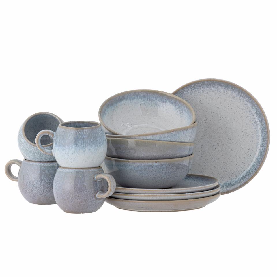 Paula Frühstück Set, Blau, Steingut