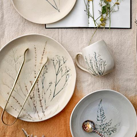 Bea Assiette Creuse, Lot de Plusieurs, Nature, Grès