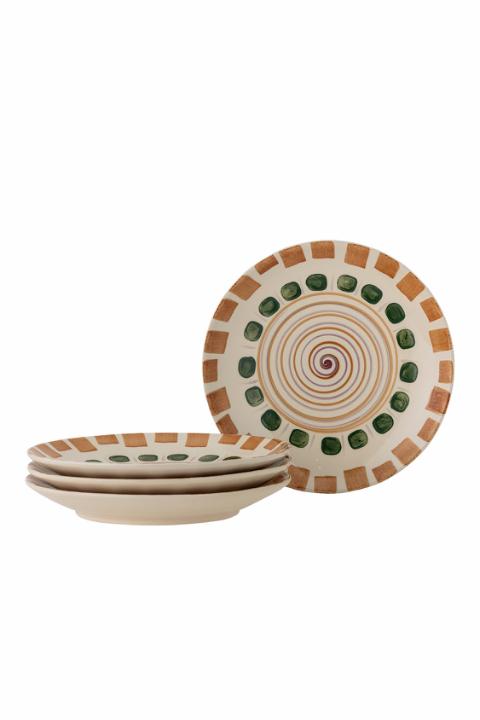 Shama Asiette, Lot de Plusieurs, Multicolore, Grès