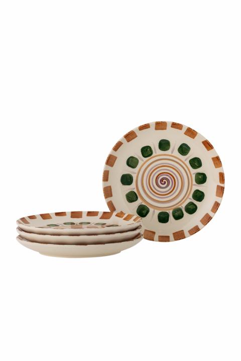 Shama Asiette, Lot de Plusieurs, Multicolore, Grès