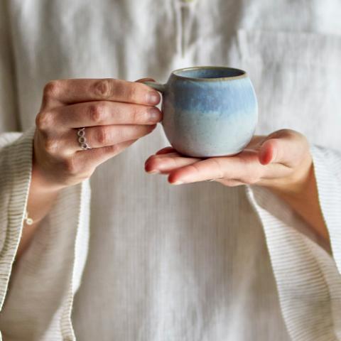 Paula Espresso Cup, Blue, Stoneware