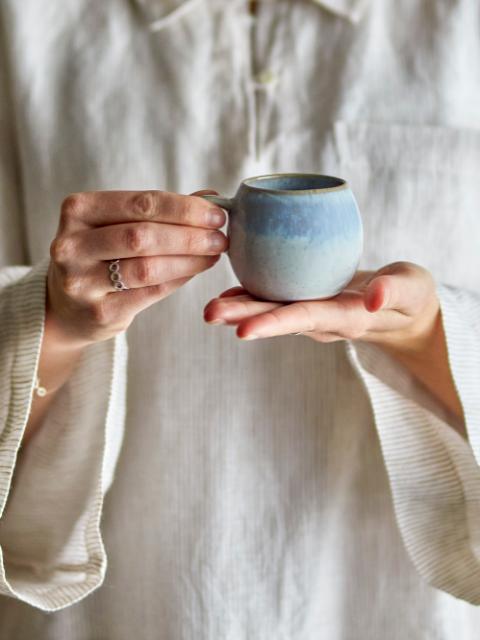 Paula Espresso Cup, Blue, Stoneware