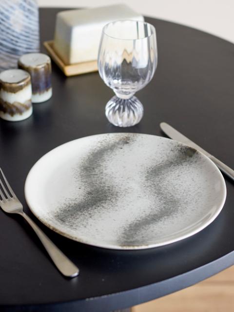 Paula Assiette, Gris, Grès