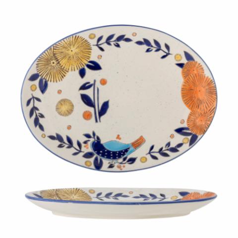 Lynna Serving Plate, Blue, Stoneware