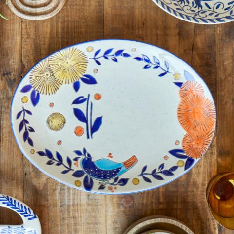 Lynna Servierplatte, Bunt, Steingut