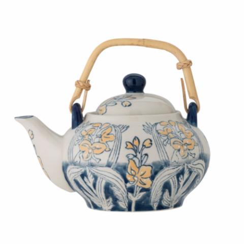 Myah Teapot w/Teastrainer, Blue, Stoneware