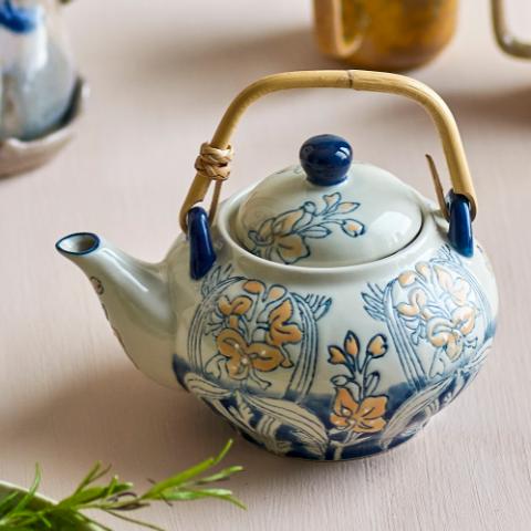 Myah Théière avec infuseur à thé, Multicolore, Grès