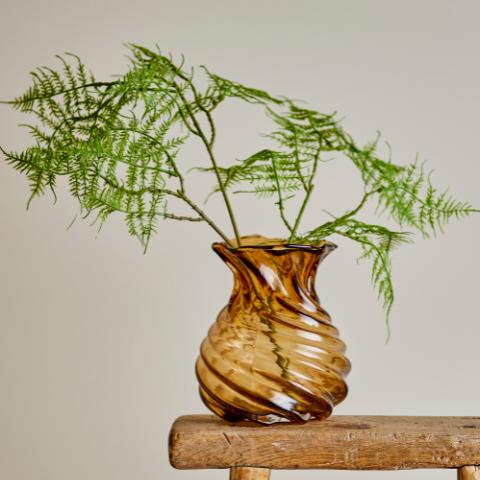 Rylo Vase, Brown, Glass