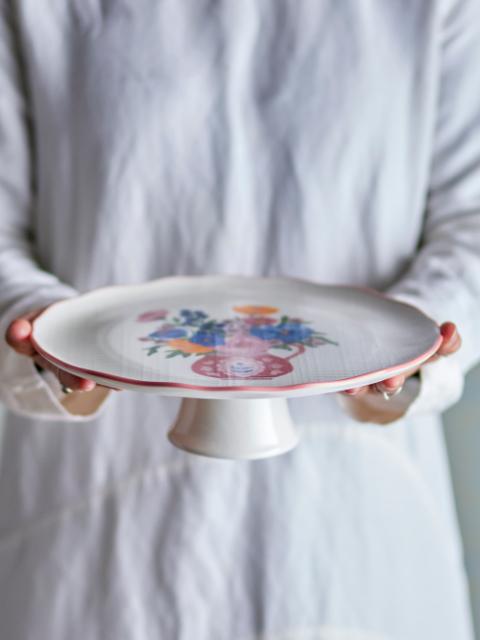 Dorothy Cake Tray, Rose, Stoneware