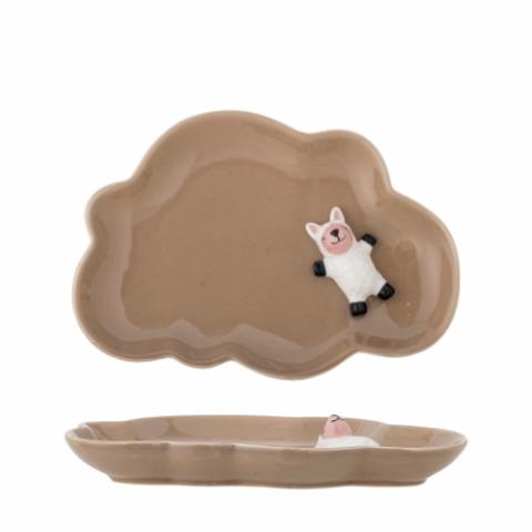 Dolly Plate, Brown, Stoneware