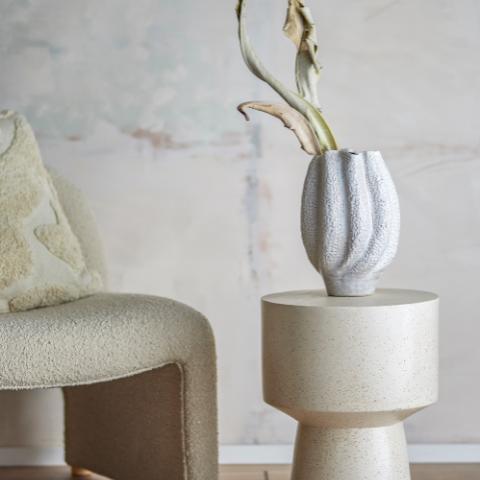 Cove Vase, Hvid, Stentøj
