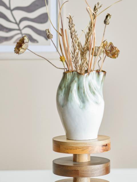 Nisha Vase, Verte, Grès