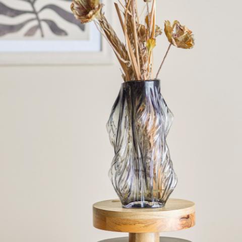Tulla Vase, Gris, Verre