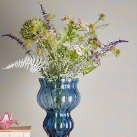 Zanna Vase, Blue, Glas
