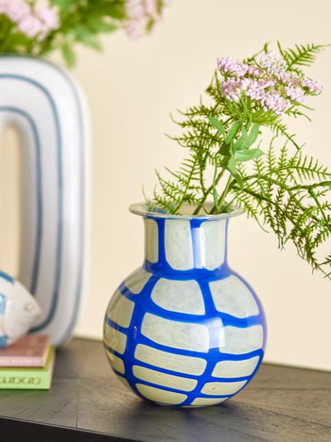 Kiran Vase, Blue, Glass