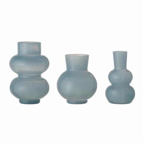 Kinsie Vase, Blue, Glass