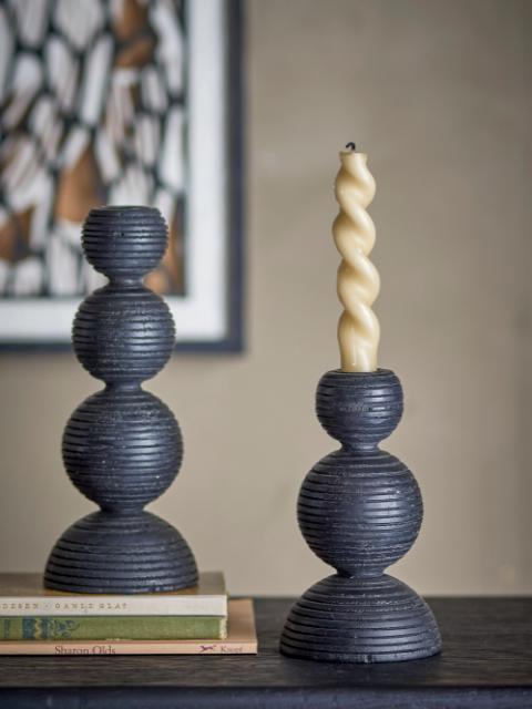 Kipp Candle Holder, Black, Pine