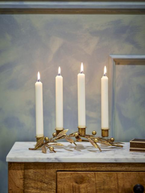 Mirabel Candle Holder, Gold, Metal