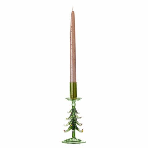 Brant Candle Holder, Green, Glass