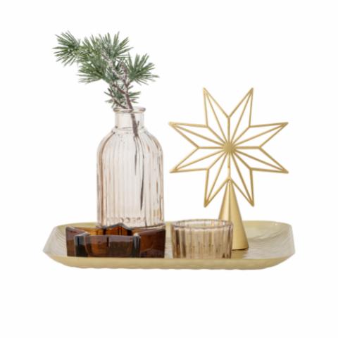 Sanga Tray w/Votive, Gold, Glass